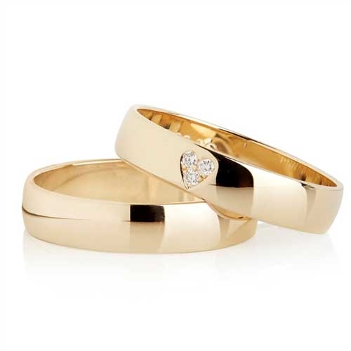 BARTOLI Classic vielsesringe i 14 kt. Guld med brillanter 0,03 ct - 4,0 mm