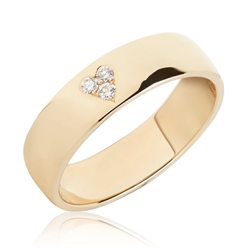 BARTOLI Classic vielsesring i Guld med Diamanthjerte 0,03 ct. - 4,0 mm