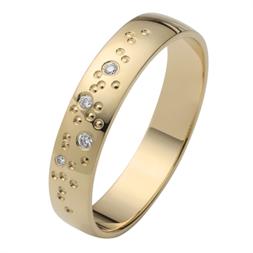 BARTOLI First vielsesring i Guld med brillanter - 4 mm