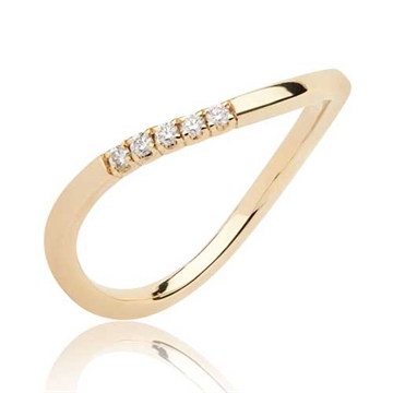 BARTOLI Elegance Alliancering i 14 kt. Guld med Diamanter - 0,05 ct.