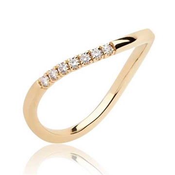 BARTOLI Elegance Alliancering i 14 kt. Guld med Diamanter - 0,07 ct.