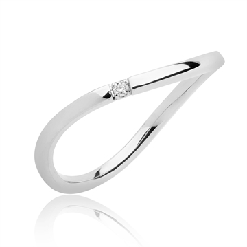 BARTOLI Elegance alliancerine i 14 kt. Hvidguld - 0,01 ct