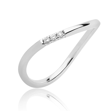 BARTOLI Elegance alliancering i 14 kt. Hvidguld - 0,03 ct.