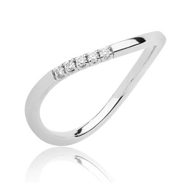 BARTOLI Elegance alliancering i 14 kt. Hvidguld - 0,05 ct