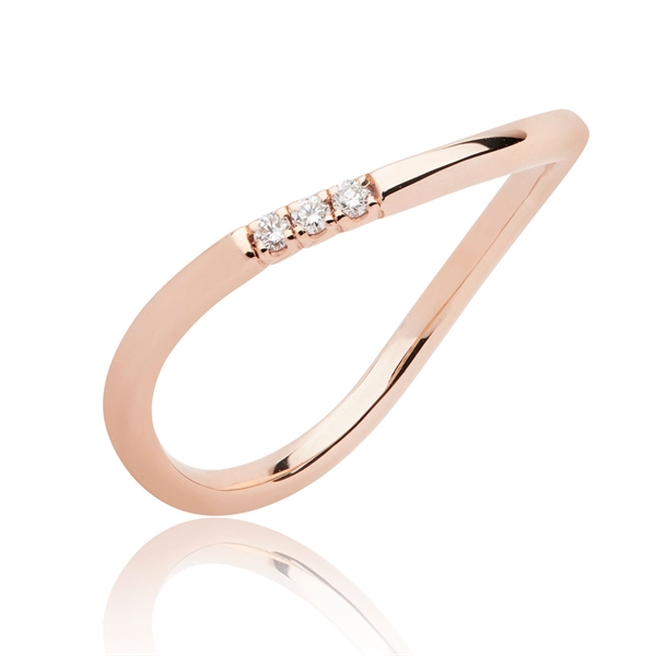 BARTOLI Elegance alliancering i 14 kt. Rosaguld - 0,03 ct