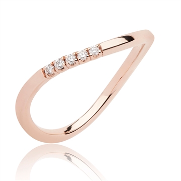 BARTOLI Elegance allianceringe i 14 kt. Rosaguld - 0,05 ct