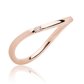 BARTOLI Elegance alliancering i 14 kt. Rosaguld - 0,01 ct