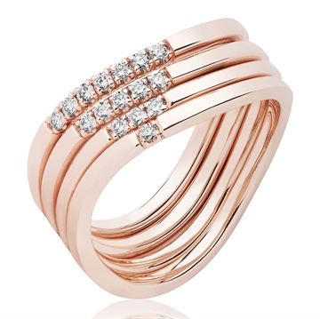 BARTOLI Elegance allianceringe i 14 kt. Rosaguld - 0,16 ct.