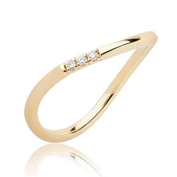 BARTOLI Elegance Alliancering i 14 kt. Guld med Diamant - 0,03 ct.