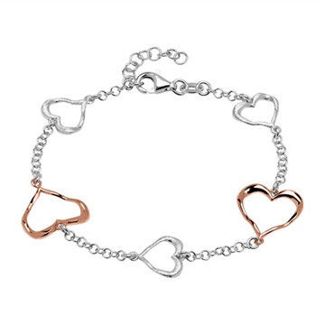 Armbånd i Sølv med Hjerter