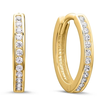 Creoler i 8 kt. Guld med Zirkoniasten - 13,4 mm