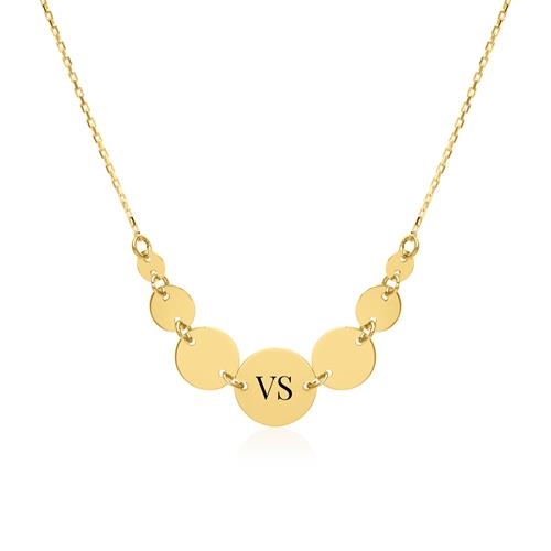 Collier i 9 kt. Guld med runde Vedhæng - Evt. gravering