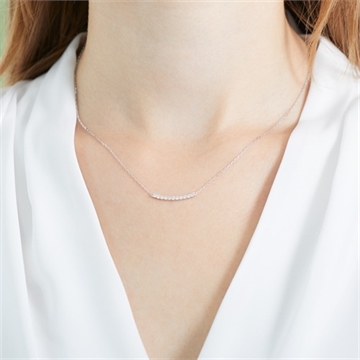 Collier i 14 kt. Hvidguld med Diamanter - 0,23 ct