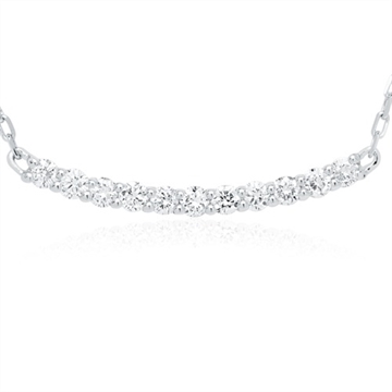 Collier i 14 kt. Hvidguld med Diamanter - 0,23 ct