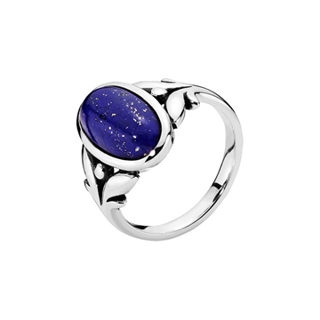 Ring i oxyderet Sølv med Lapis Lazuli