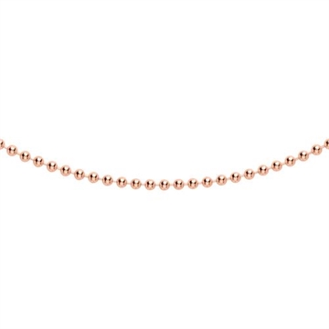 Kugle halskæde i rosaforgyldt Sølv - 1,8 mm og 40 cm