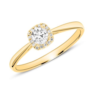 Forlovelsesring i 14 kt. Guld med Diamanter - 0,30 ct.