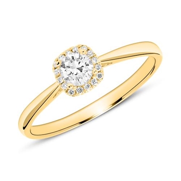 Forlovelsesring i 14 kt. Guld med Diamanter - 0,30 ct.