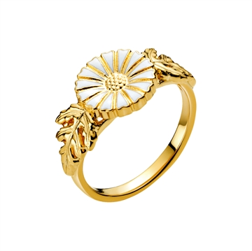 Lund Marguerit ring i forgyldt Sølv med Blade