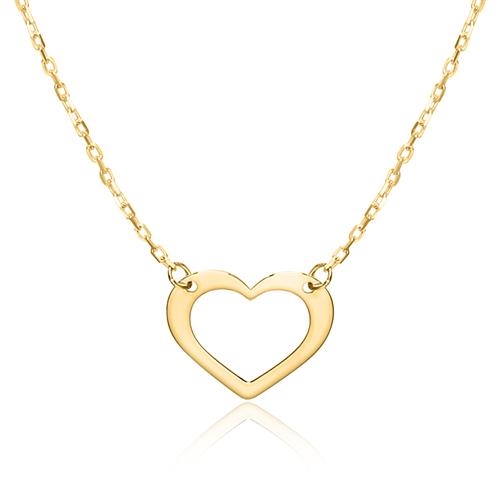 Collier i 9 kt. Guld med Hjerte 