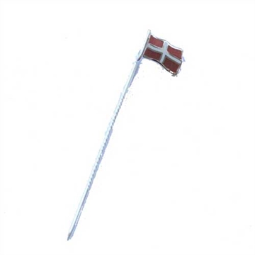 Nål i Sølv med det danske Flag