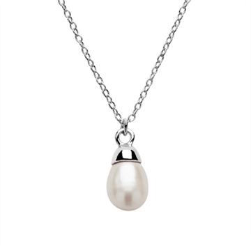 Collier i Sølv med Ferskvandsperle