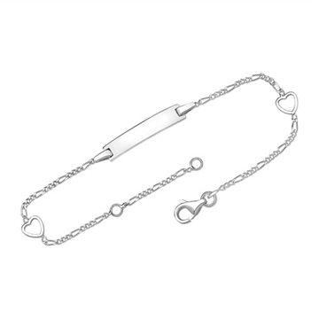 Sølv Armbånd med Hjerter fra 12 til 19 cm - Mulighed for gravering