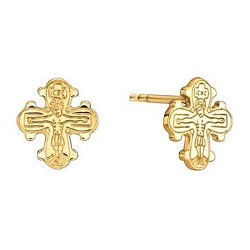 Ørestikker i 8 kt. Guld med Dagmarkors - 10 x 9 mm