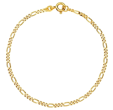 Klassisk Figaro Armbånd i 8 kt. Guld - 19cm