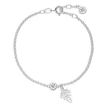 Lund Marguerit armbånd i Sølv med Blad - 17 til 19 cm