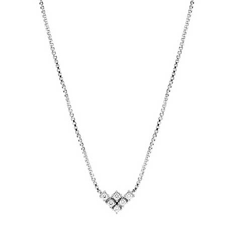 Collier i 14 kt. Hvidguld med Diamanter - 0,12 ct