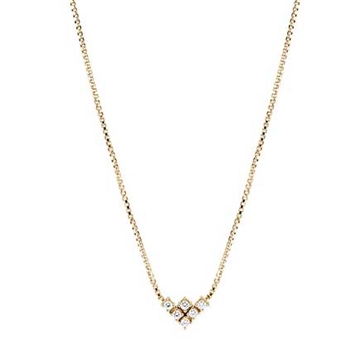 Collier i 14 kt. Guld med Diamanter - 0,12 ct.