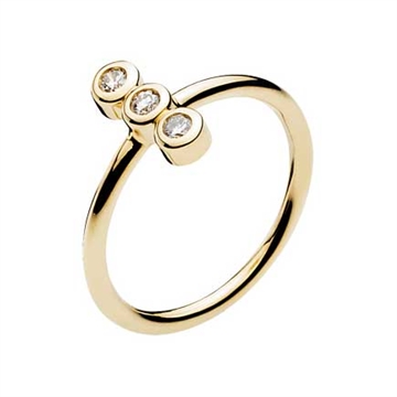 Guld Ring 8 kt. Guld med Diamanter - 0,15 ct.