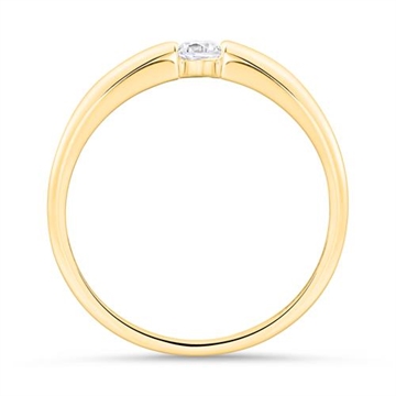 Gulring i 9 kt. Guld med Zirkonia