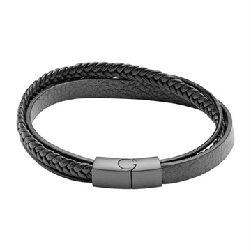 Armbånd i sort Læder 