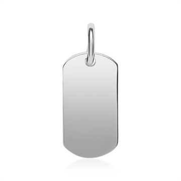 Dogtag i Sølv 10 x 20 mm - Mulighed for gravering