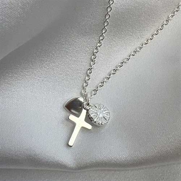 Lund Marguerit Collier med Tro Håb og Kærlighed - 45 og 48 cm