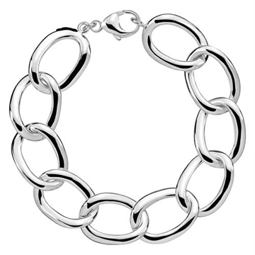 Armbånd i Sølv med ovale Ringe - 20,5 cm