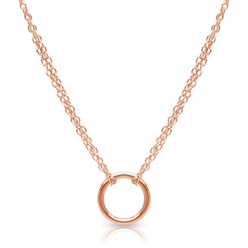 Collier i rosaforgyldt Sølv med Ringe