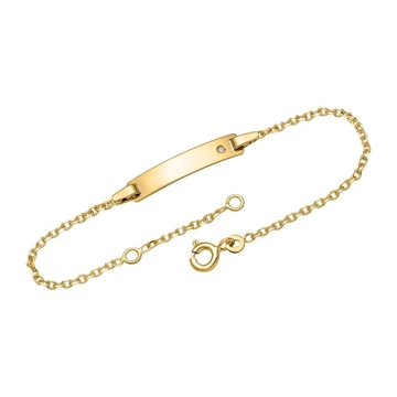 Armbånd i 14 kt. Guld med Diamant 0,01 ct. - 16 eller 19 cm