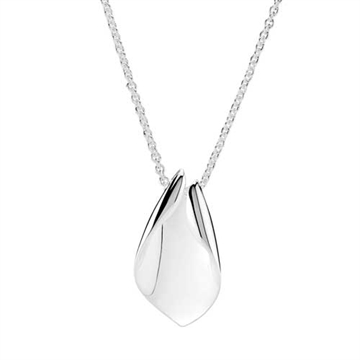 Collier i Sølv med blankt Vedhæng - 45 og 48 cm