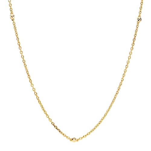 Collier i 8 kt. Guld med Diamanter 0,025 ct. - 45 og 48 cm