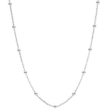 Collier i Sølv med Kugler - 45 cm