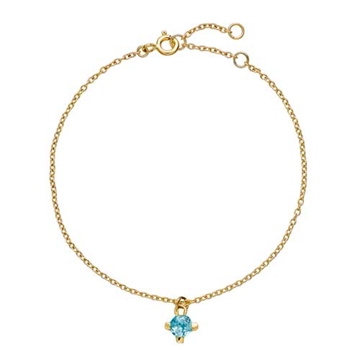 Armbånd i 8 kt. Guld med Topas - 17 til 19 cm