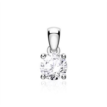 Vedhæng i 14 kt. Hvidguld med Diamant - 0,20 ct.