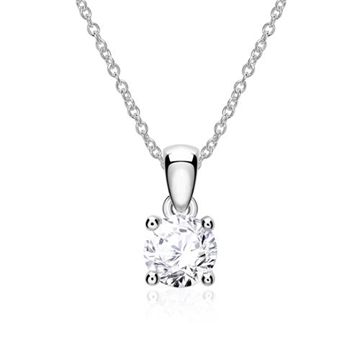 Vedhæng i 14 kt. Hvidguld med Diamant - 0,20 ct.