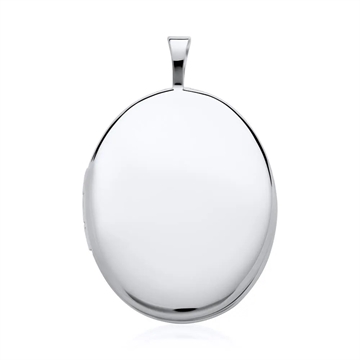 Oval Medaljon i 14 kt. Hvidguld - Graverbar
