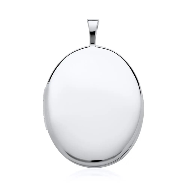 Oval Medaljon i 14 kt. Hvidguld - Graverbar