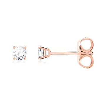 Ørestikker i 14 kt. Rosaguld med Diamanter - 0,20 ct.