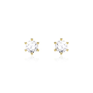 Ørestikker i 14 kt. Guld med Diamanter - 0,10 ct.